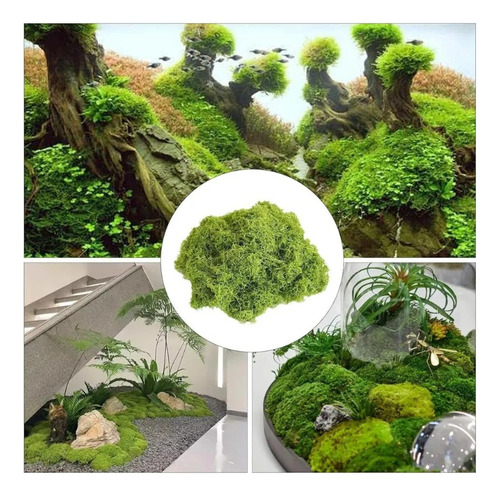 Pack 5 Musgo Artesanal Falso Musgo Verde, Artificial Plantas