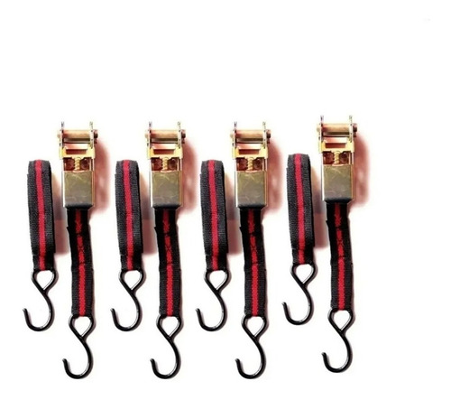 4 Eslingas Cintas De Amarre Tie Down Con Ratchet Tensor