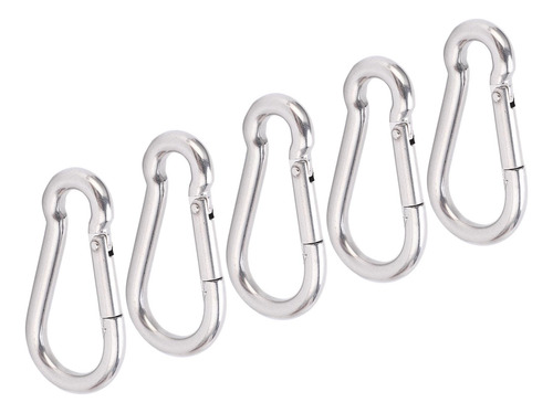 Clip De Mosquetón Spring Snap Hook, 5 Piezas, 80 Mm, Acero I