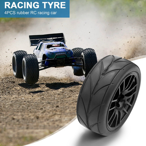 Neumáticos De Goma 1/10 Para Coches De Carreras Rc En Llanta