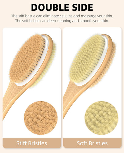 Cepillo De Ducha Exfoliante De Doble Cara Y Mango Largo