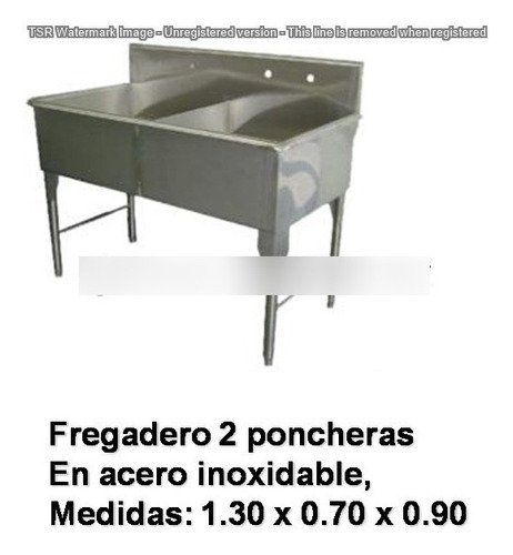 Lavaplatos Fregadero Acero Inoxidable 2 Poncheras S/e