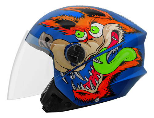 Capacete Aberto New Liberty 3 Coyote Brilhante Azul 56