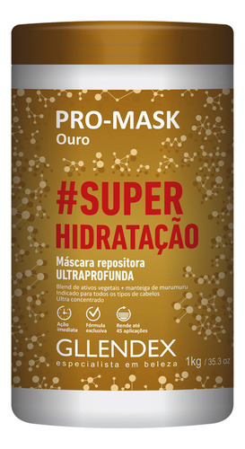 Gllendex Ouro Pro Super Hidratacion Coco Shampoo Mascara 3c