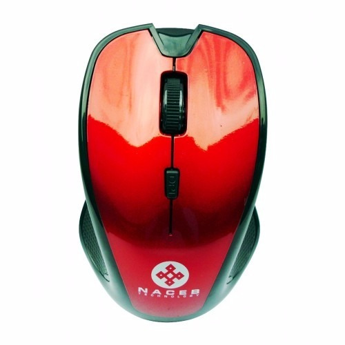 Mouse Inalambrico Ergonomico Optico Rojo Na-181r Rojo