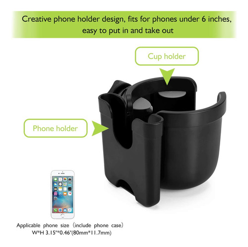 Portavasos 2 En 1 Con Soporte Para Teléfono, Bebida Giratori