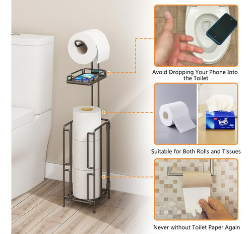 Juego De 2 Pza Porta Rollos De Papel Higiénico Metálico