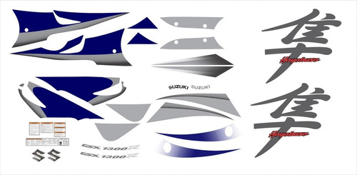 Kit Adesivo Emblema Gsx 1300r Hayabusa 2006 Preta E Prata Cor PADRÃO