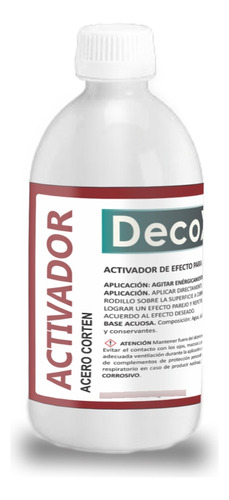 Activador De Efecto Oxido Decox  Iron - Corten - Cobre | 1lt