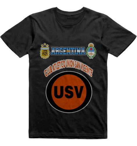 Remera Infantil Negra Union San Vicente Cordoba