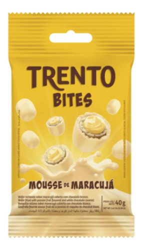 Trento Bites Mousse De Maracujá Wafer Chocolate Peccin 40g