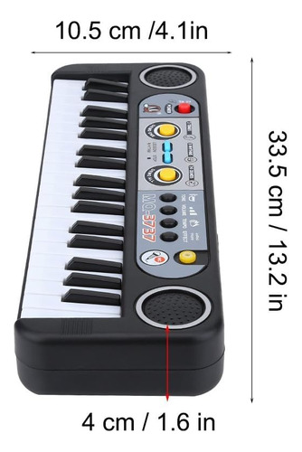 Teclado Electrónico De 37 Teclas Con Micrófono Y Demos Color
