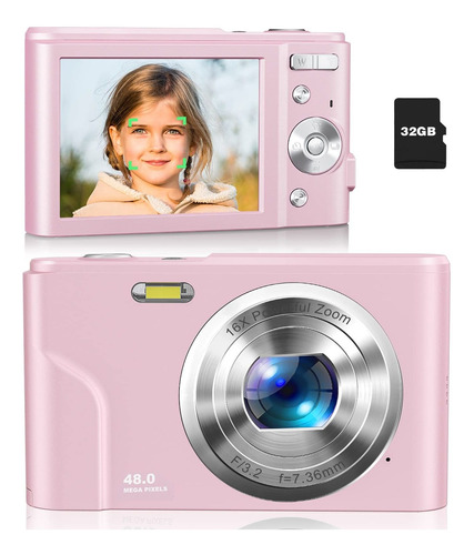 Camara Digital Para Niño Niña 1080p 48mp Infantil Sd