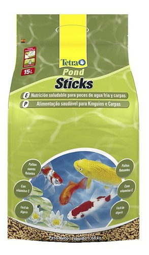 Ração P/ Peixes - Tetra Pond Sticks 15l / 1,68kg