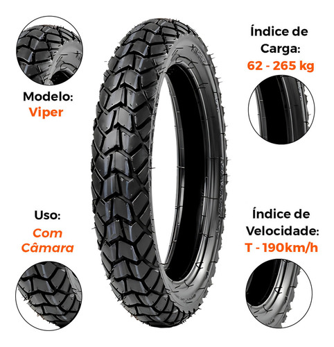 Pneu Traseiro Kazinski Crz 150 120-80-18 Viper Maggion