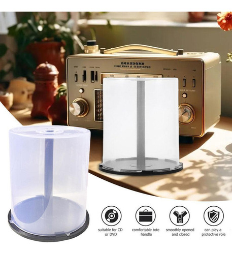 Contenedor De Almacenamiento De Discos Dvd Tubos Multifuncio