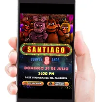Comprar Invitación Five Nights Freddy Botón Ubicación Y Confirmación