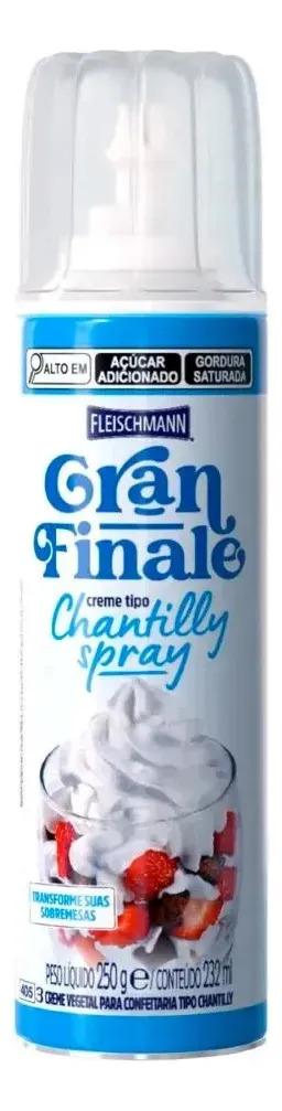 Creme Chantilly Spray Fleischmann Gran Finale Frasco 250g
