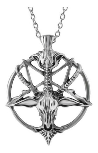 Pingente Pentagrama Invertido Baphomet Bode Goat  Com Colar