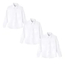 Comprar 3 Camisas Escolar Blanca Uniforme Manga Larga Vestir Formal