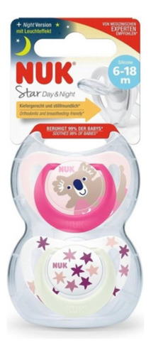 Chupetes Nuk Star Day & Night Bebe Luminoso Pack X 2 