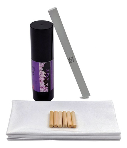 Kit Limpieza Cuchillos Espada 4 Piezas Piedra Afilar Aceite