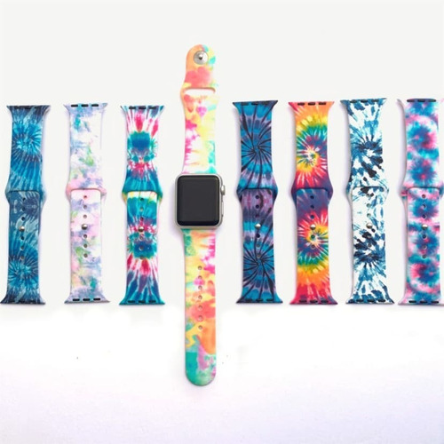 Imagen 1 de 2 de Correas Estampadas Apple Watch Reloj Smartwatch Moda Tie Dye