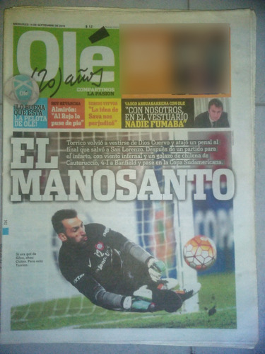 Diario Ole 14 Septiembre San Lorenzo 4 Banfield 1 Messi 
