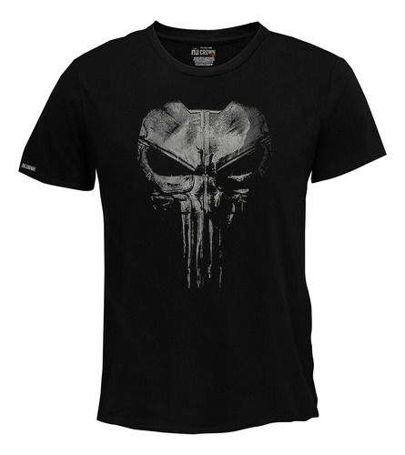 Camiseta Estampada Punisher Logo Chaleco Comic Hombre Bto 