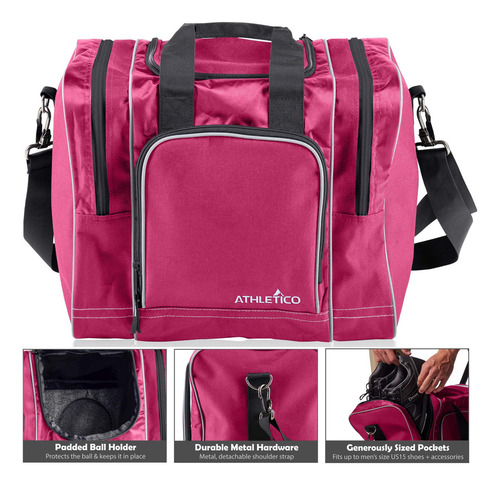 (pink) - Athletico Bowling Bag For Single Ball - Single Ball
