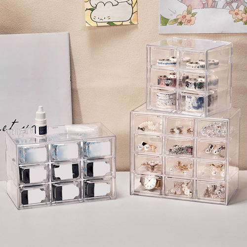 // Mini Cajón Organizador Para Escritorio, Caja De 6 Cajones
