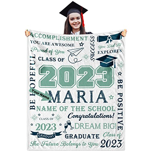 Manta De Graduación Personalizada Para Clase De 2023 Con Nom