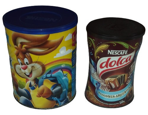 Antiguas 2 Latas De Nestlé Colección Decoración Uso 