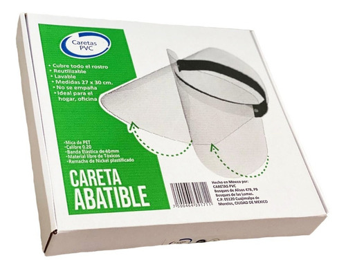 Kit De 50 Caretas Abatibles + 10 Cubre Bocas + 1 Liquido