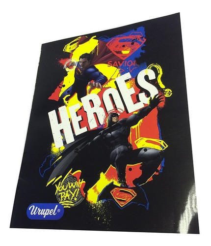 Cuaderno Heroes Batman - Superman (24 Hojas)