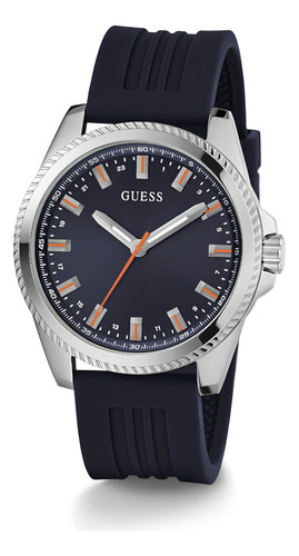 Reloj Para Hombre Guess Champ GW0639G1 Color Azul oscuro Bisel Plateado