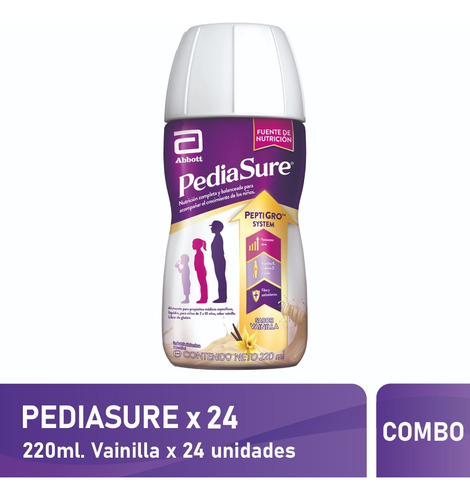 Suplemento Pediasure Sabor Vainilla 220ml X24 Unidades Vainilla