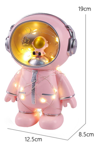 Alcancías Astronauta Con Luz Led Hucha Portatil Para Niño