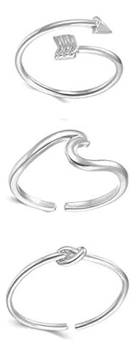 Zz Zinfandel 3 Anillos De Onda De Nudo De Flecha Simple, Abi