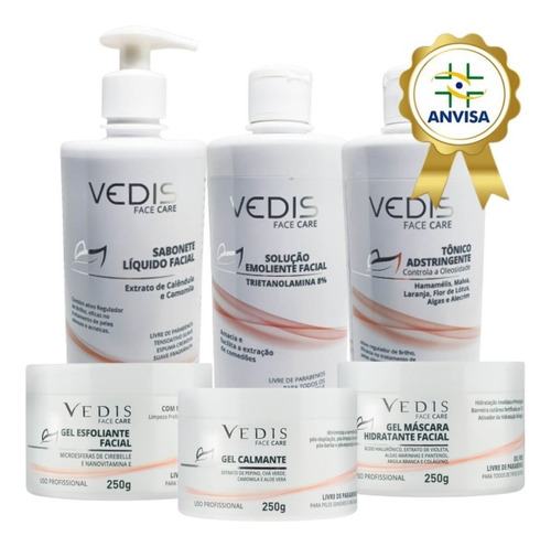 Imagem 2 de 9 de Kit Limpeza De Pele Completo Profissional Vedis Brinde