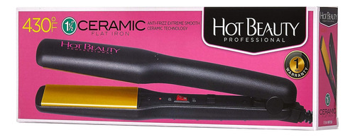 Kiss Productos Hot Beauty Plancha Plana, 1.5 Pulgadas, 1 Li. Color Negro