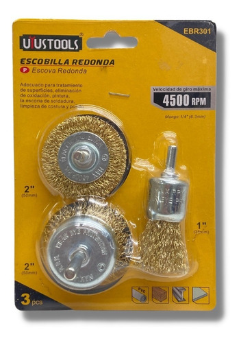 3 Pcs Escobilla Redonda Uyustools / Toolstore 