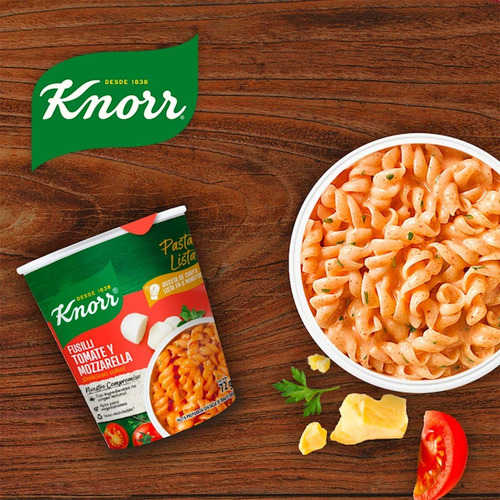 Pasta Lista Fusilli Tomate Y Mozzarella Knorr 72g