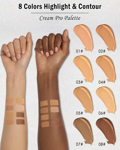 Paleta De Maquillaje De Contorno En Crema, Corrector De Cobe