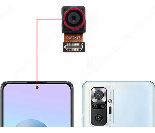 Câmera Frontal Selfie Para Redmi Note 10 Pro