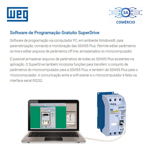 Chave De Partida Soft Starter Weg Ssw05 30a 10/20cv 220/380v