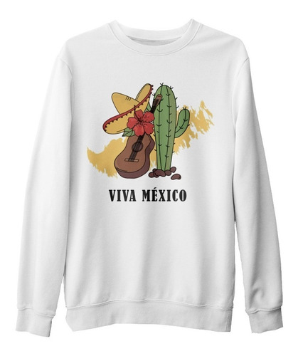 Sudadera Suéter Cactus Viva México Flor Guitarra Unisex