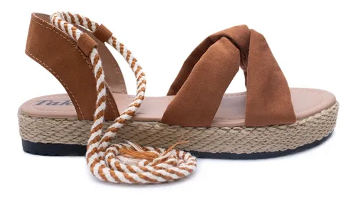 Sandalia avarca flatform feminina cheap corda anabela amarrar moda