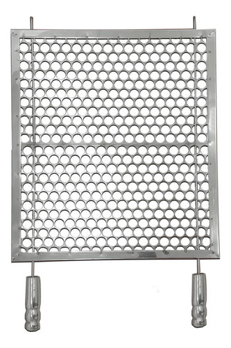 Grelha Moeda Reforçada Inox Churrasco Alvenaria 65x50