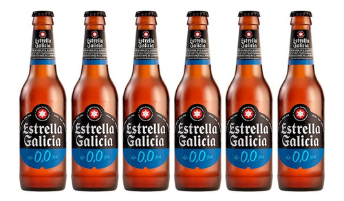 Cerveza Estrella Galicia 0,0 % Sin Alcohol 257 Ml Pack X 6